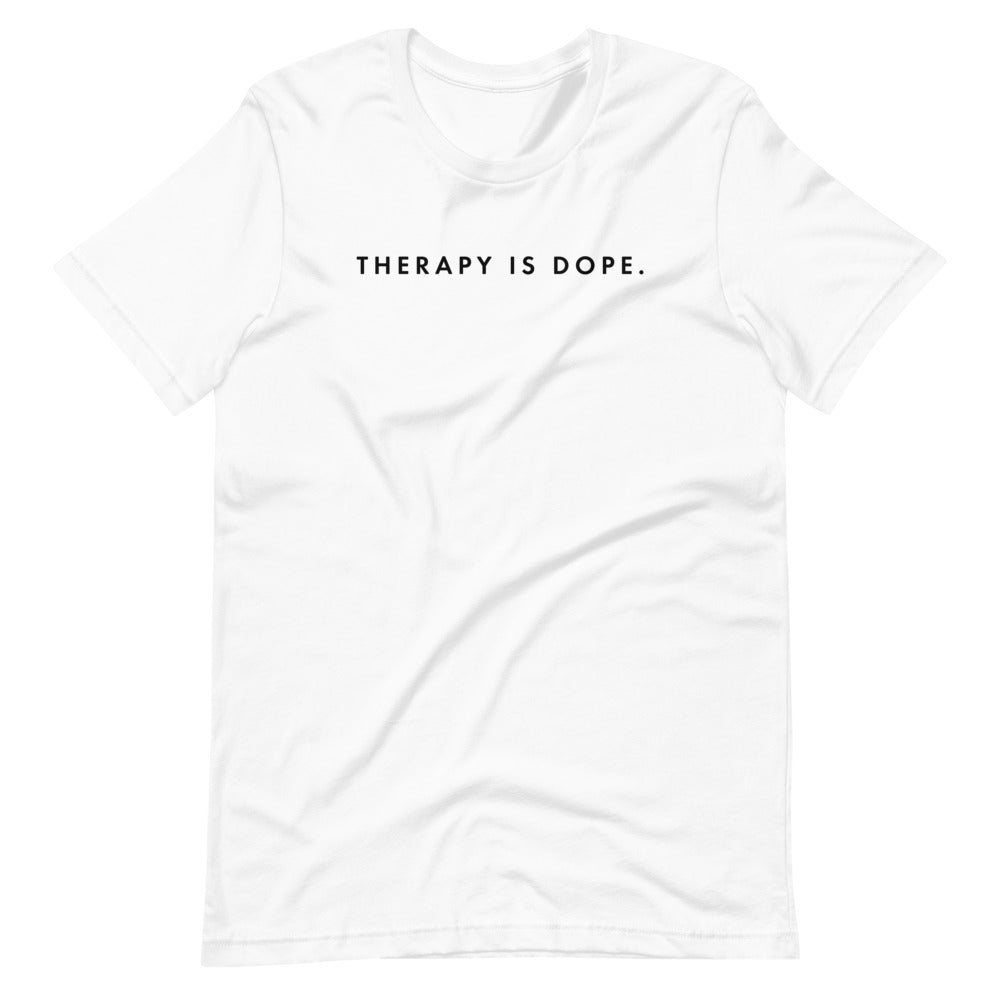 Therapy Is Dope-Short-Sleeve Unisex T-Shirt (Black Print)